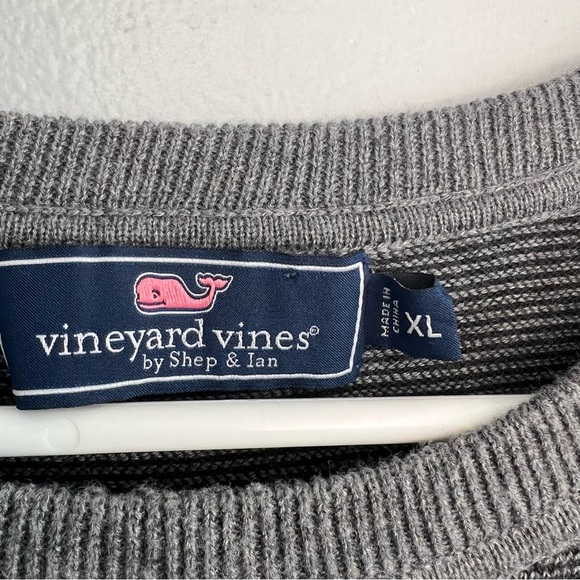 Vineyard Vines Men's Wool Cotton Blend Knit Crew Neck Sweater Sz XL Gray Basic - Picture 5 of 9